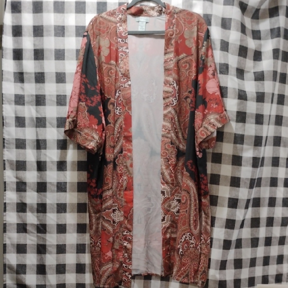 Catherines Red and Black Paisley Cape